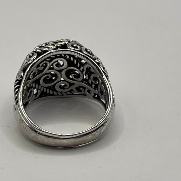 Carolyn Pollack Large Swirly Dome Sterling Silver Designer Ring - approx… - Picture 9 of 13